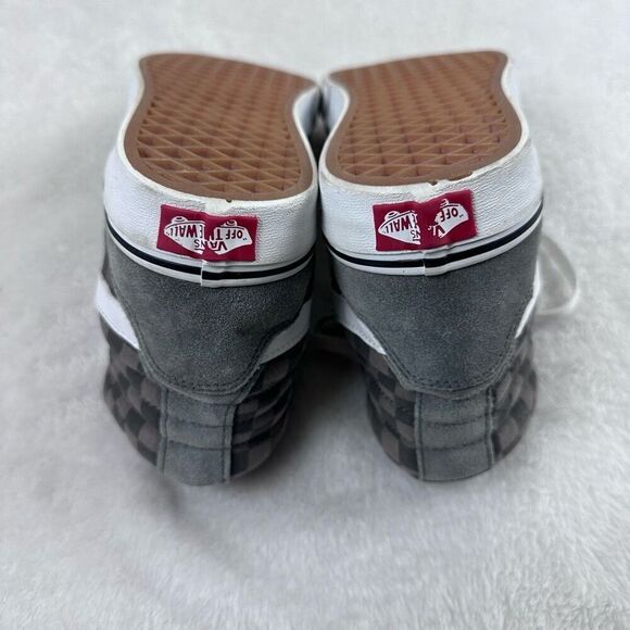 Vans Men's 8.5 Filmore High Top Skate Sneakers Gray Checkerboard Lace Up Grunge - Picture 5 of 9